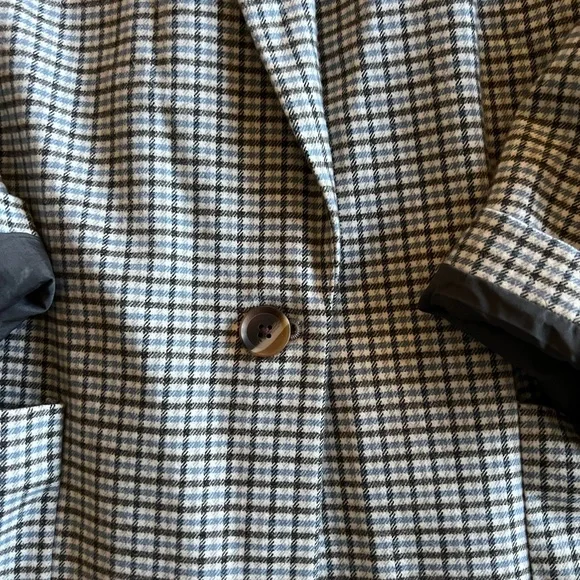 Target A New Day AND oversized heavyweight Blue plaid Blazer Jacket XXL - Picture 6 of 7